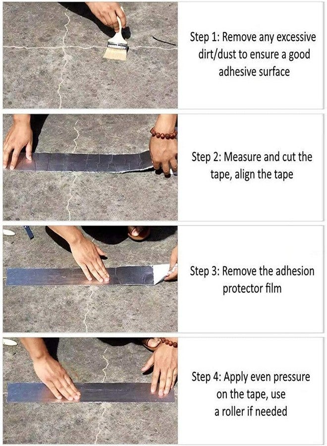 VBM Leakage Repair Waterproof Tape for Pipe Leakage Roof Water Leakage Solution Aluminium Foil Tape Waterproof Adhesive Tape Sealing Butyl Rubber Tape for Surface Crack, Pipe Repair (10Cmx5M) - Image 5